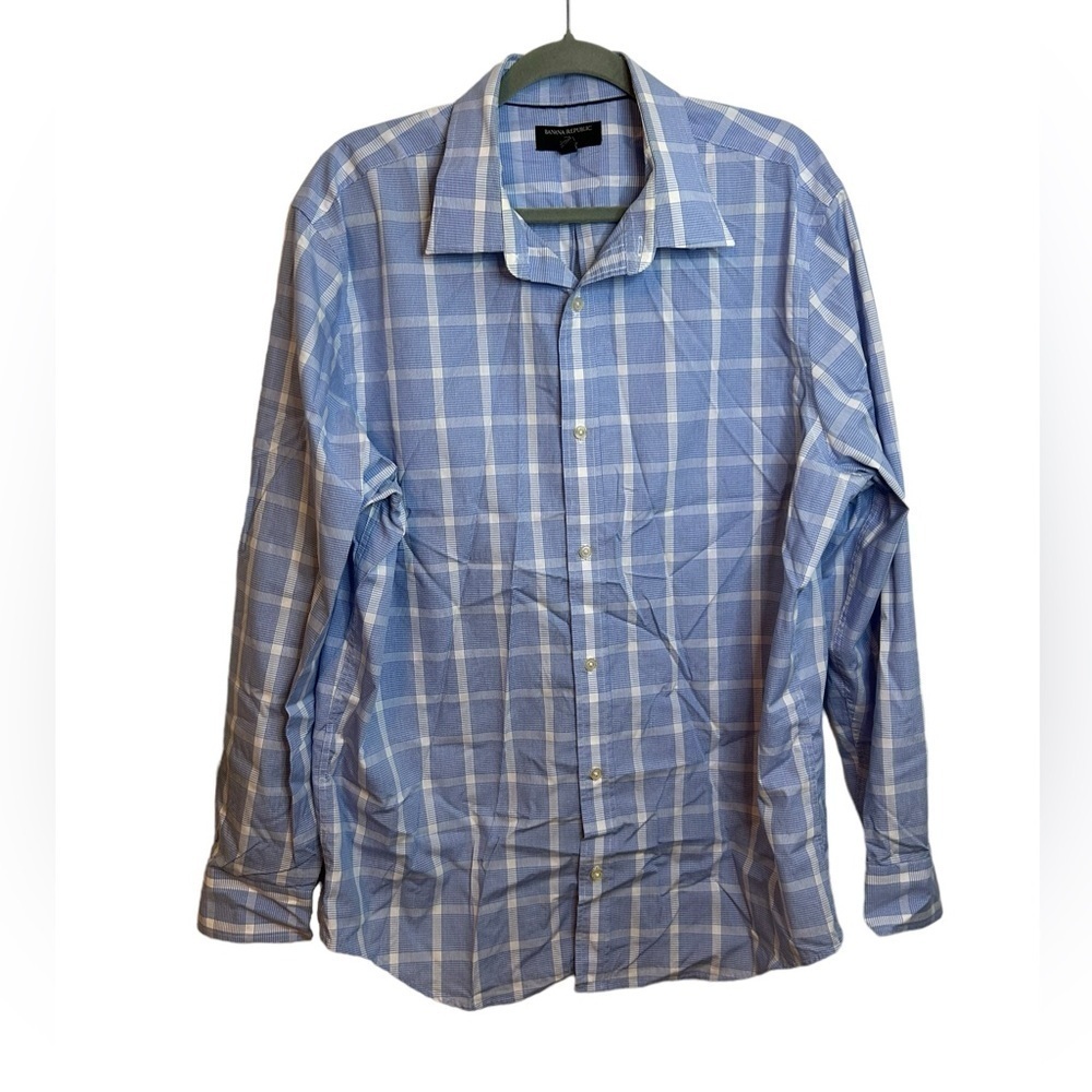 Banana Republic Non-Iron Classic Fit Window Pane Dress Shirt